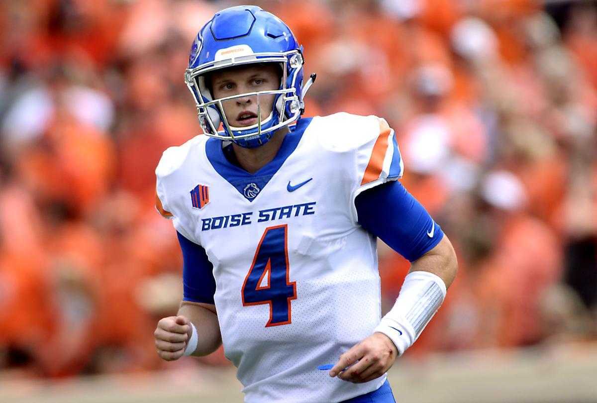 Mens Boise State Broncos #4 Brett Rypien Nike White College Football Jersey Dzhi